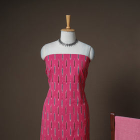 Pochampally Ikat Woven Cotton Unstitched Dress Material: Kurta, Bottom & Dupatta 09
