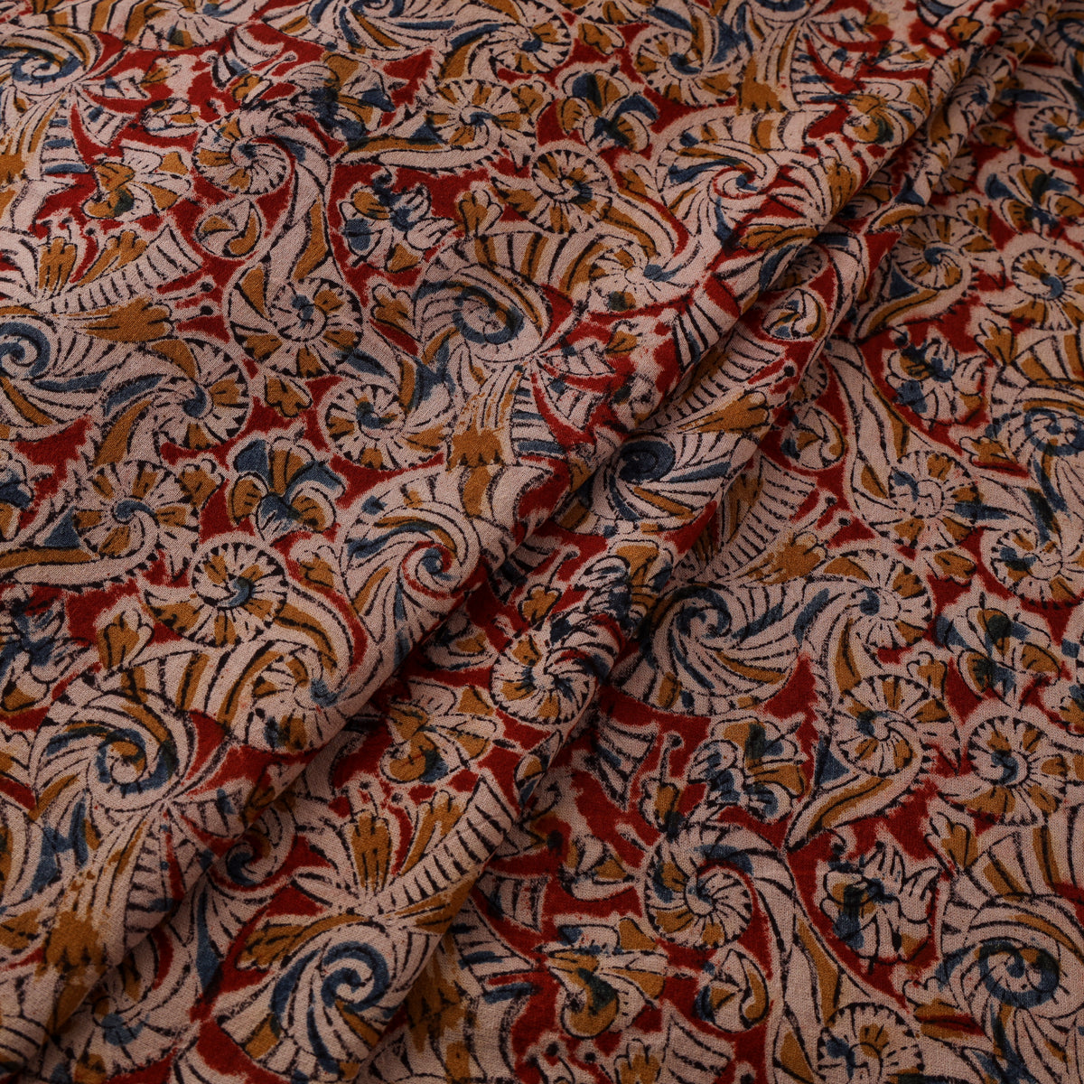 Pedana Hand Block Kalamkari Print Natural Dyed Cotton Fabric 10