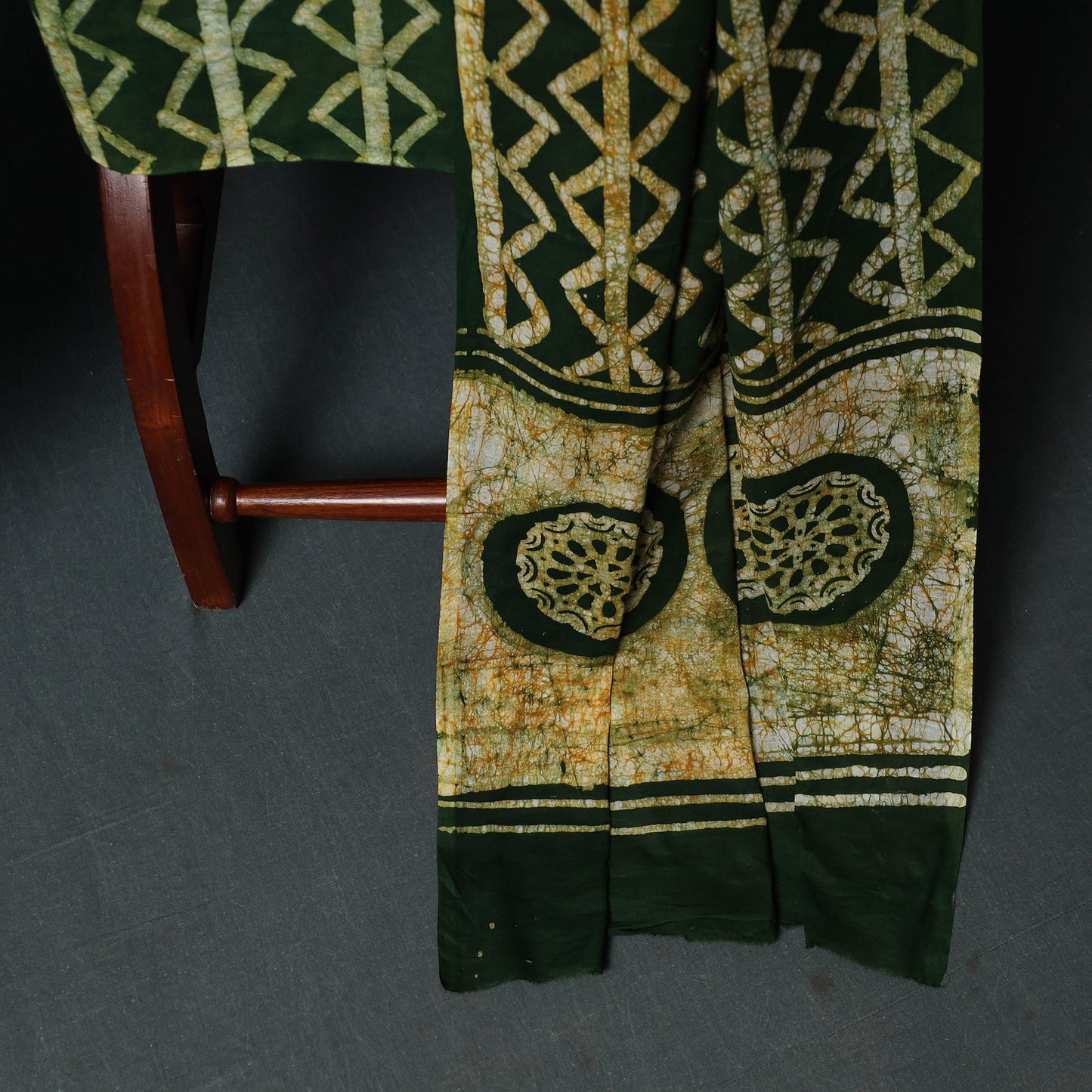 Kutch Hand Block Batik Print Cotton 3pc Unstitched Dress Material Suit Set 06