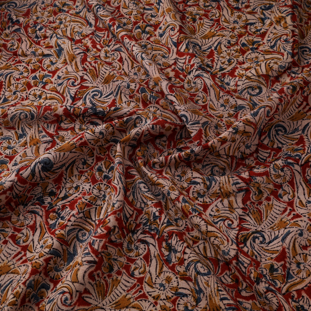Pedana Hand Block Kalamkari Print Natural Dyed Cotton Fabric 10