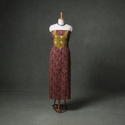 Patchwork Kalamkari Block Print Cotton Unstitched Kurta Material (2.5m) 32