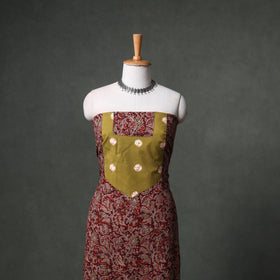 Patchwork Kalamkari Block Print Cotton Unstitched Kurta Material (2.5m) 32