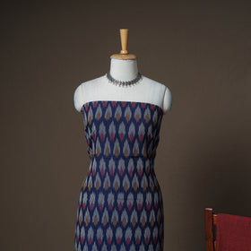 Pochampally Ikat Woven Cotton Unstitched Dress Material: Kurta, Bottom & Dupatta 10