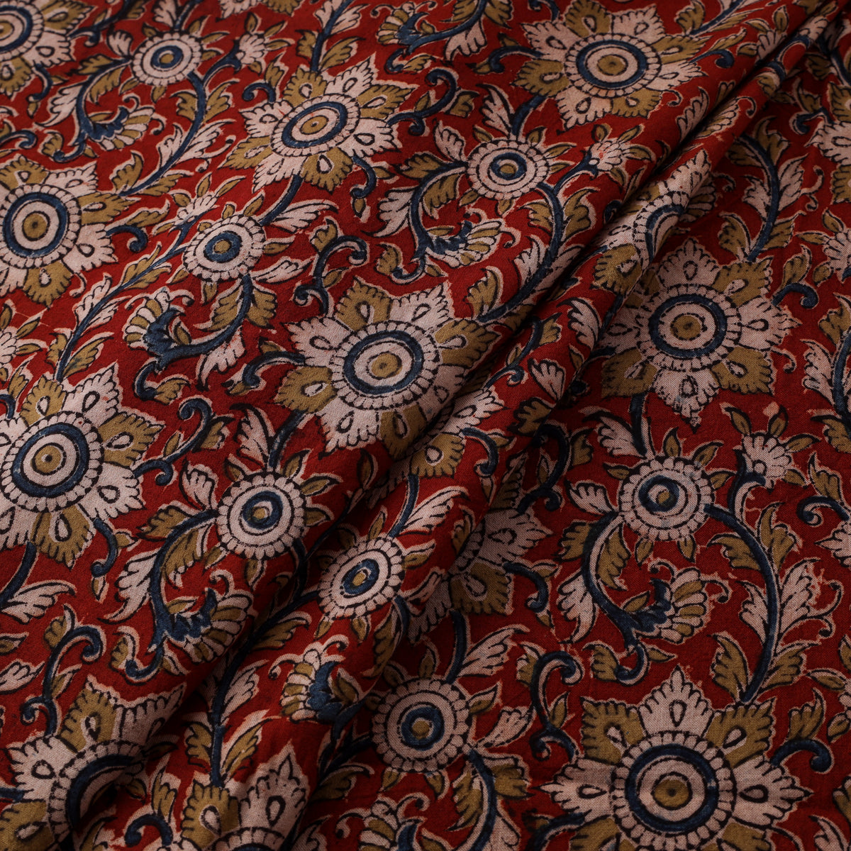Pedana Hand Block Kalamkari Print Natural Dyed Cotton Fabric 15