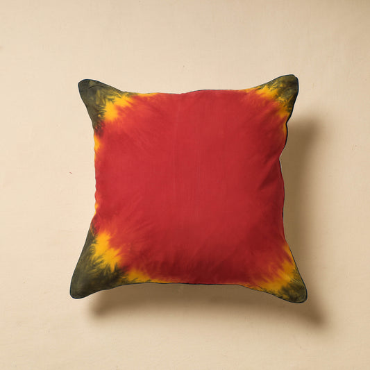 Orange - Shibori Tie-Dye Cotton Cushion Cover (16 x 16 in)