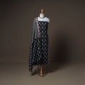 Pochampally Ikat Woven Cotton Unstitched Dress Material: Kurta, Bottom & Dupatta 11
