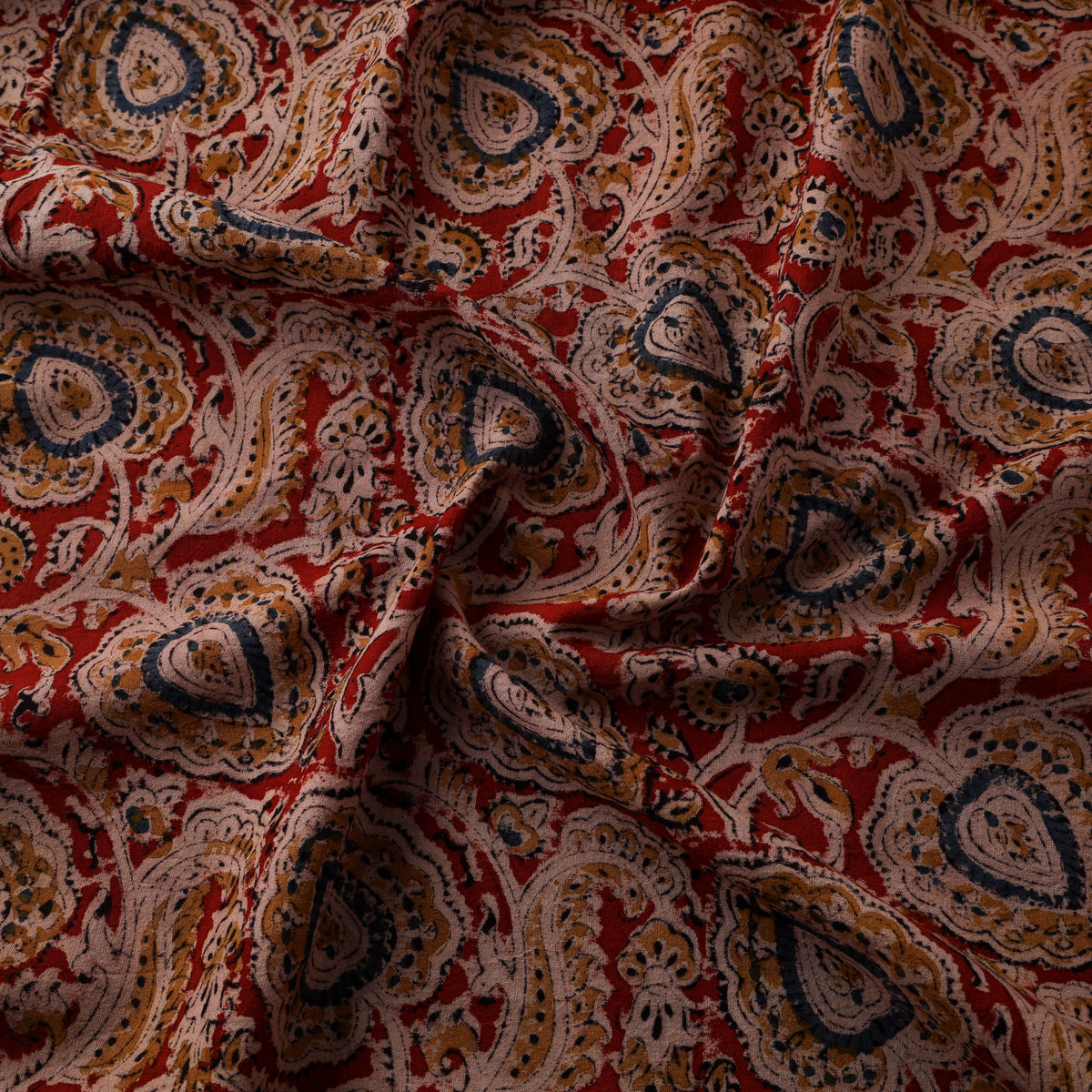 Pedana Hand Block Kalamkari Print Natural Dyed Cotton Fabric 16
