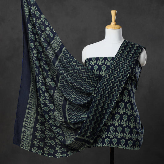 3pc Kutch Batik Printed Cotton Suit Material Set 03