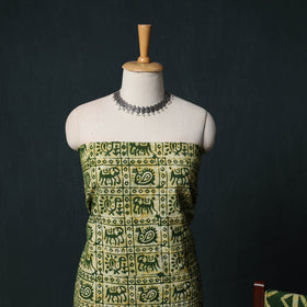 Kutch Hand Block Batik Print Cotton 3pc Unstitched Dress Material Suit Set 09