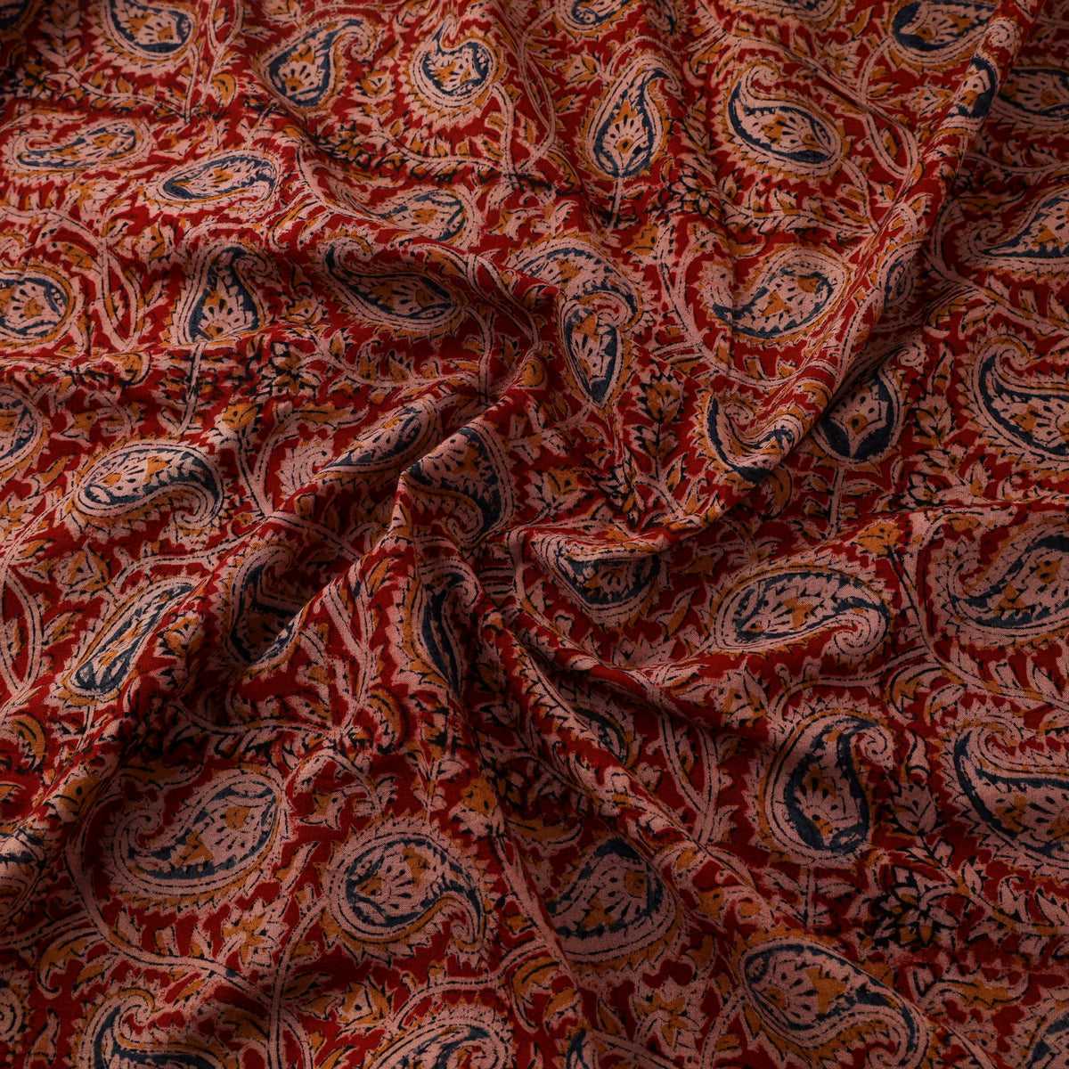 Pedana Hand Block Kalamkari Print Natural Dyed Cotton Fabric 17