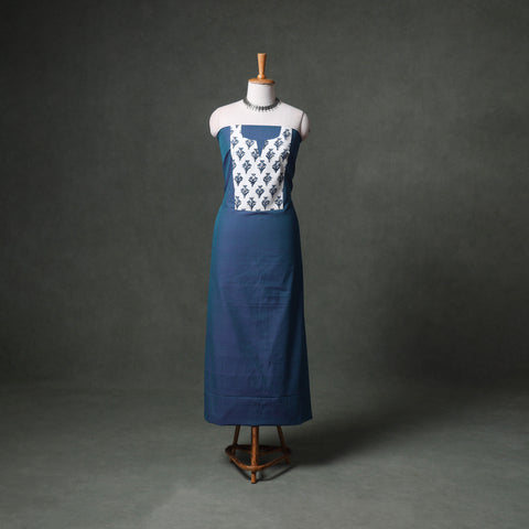 Patchwork Mangalagiri Handloom Cotton Unstitched Kurta Material (2.5m) 38