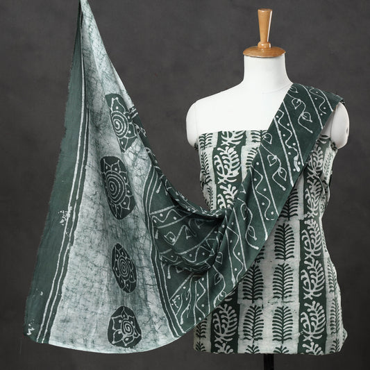 3pc Kutch Batik Printed Cotton Suit Material Set 05