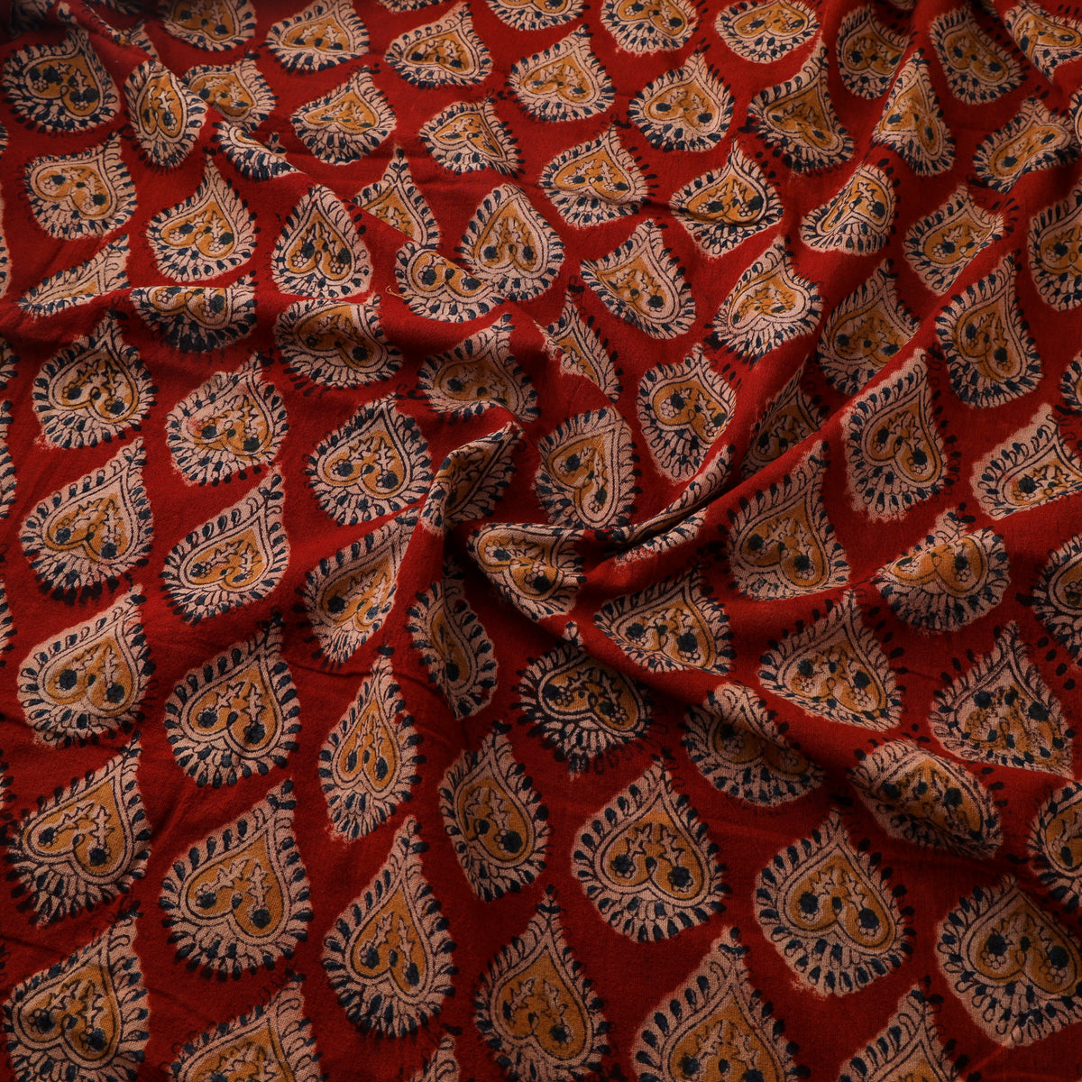 Pedana Hand Block Kalamkari Print Natural Dyed Cotton Fabric 20