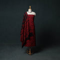 Kutch Hand Block Batik Print Cotton 3pc Unstitched Dress Material Suit Set 11