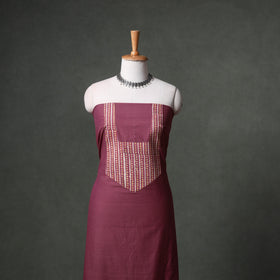 Patchwork Mangalagiri Handloom Cotton Unstitched Kurta Material (2.5m) 40
