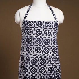  Blue Hand Batik Print Cotton Apron with Pocket