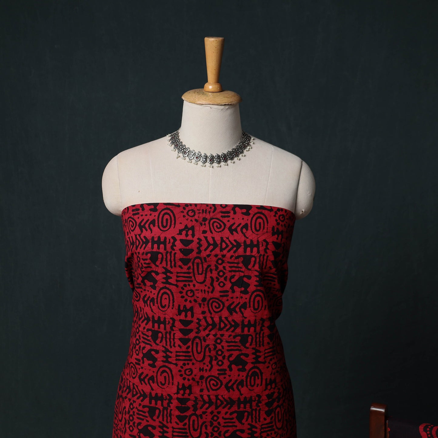 Kutch Hand Block Batik Print Cotton 3pc Unstitched Dress Material Suit Set 11