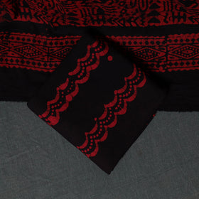 Kutch Hand Block Batik Print Cotton 3pc Unstitched Dress Material Suit Set 11