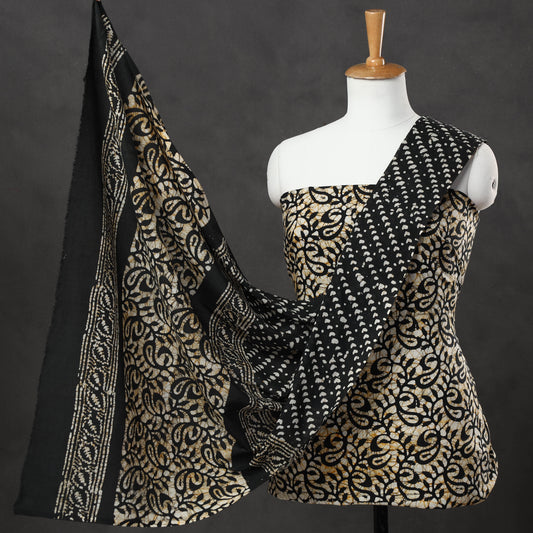 Multicolor - 3pc Kutch Batik Printed Cotton Suit Material Set 10
