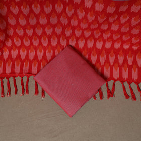 Pochampally Ikat Woven Cotton Unstitched Dress Material: Kurta, Bottom & Dupatta 14