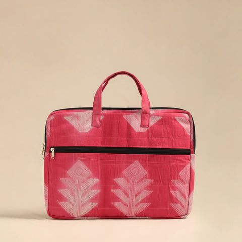 Pink - Handmade Quilted Cotton Laptop Bag 10