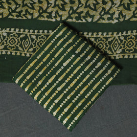 Kutch Hand Block Batik Print Cotton 3pc Unstitched Dress Material Suit Set 12
