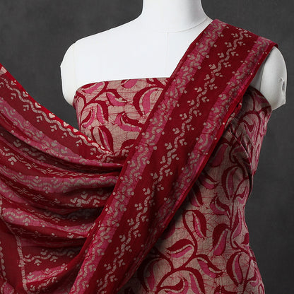 Multicolor - 3pc Kutch Batik Printed Cotton Suit Material Set 19