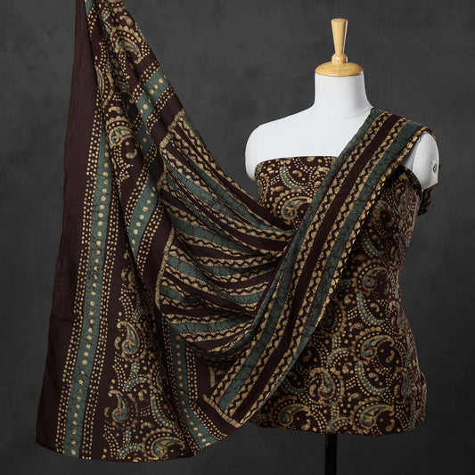 Multicolor - 3pc Kutch Batik Printed Cotton Suit Material Set 20