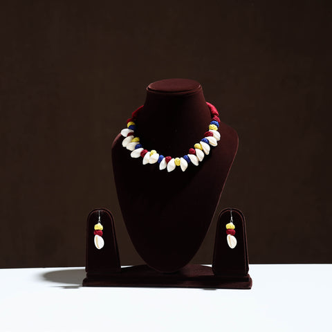 Handcrafted Shell & Thread Work Necklace Set 