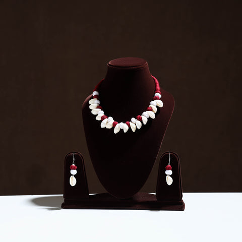 Handcrafted Shell & Thread Work Necklace Set 