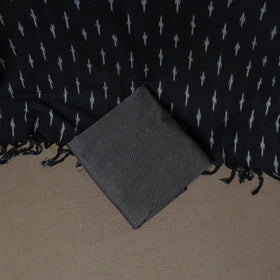 Pochampally Ikat Woven Cotton Unstitched Dress Material: Kurta, Bottom & Dupatta 16