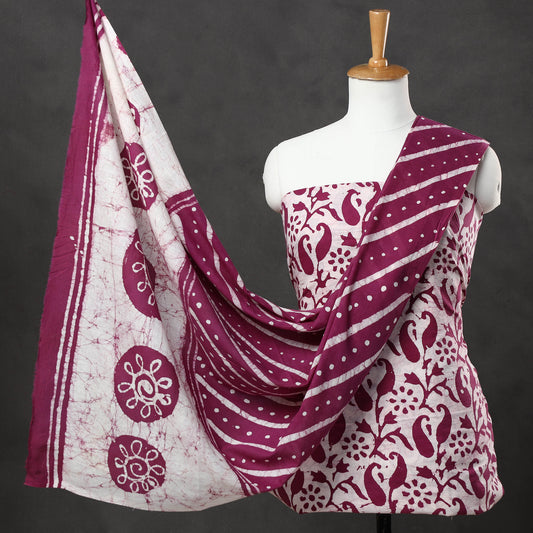 3pc Kutch Batik Printed Cotton Suit Material Set 17