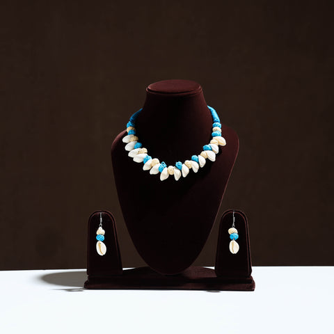 Multicolor - handcrafted shell & thread work necklace set 11