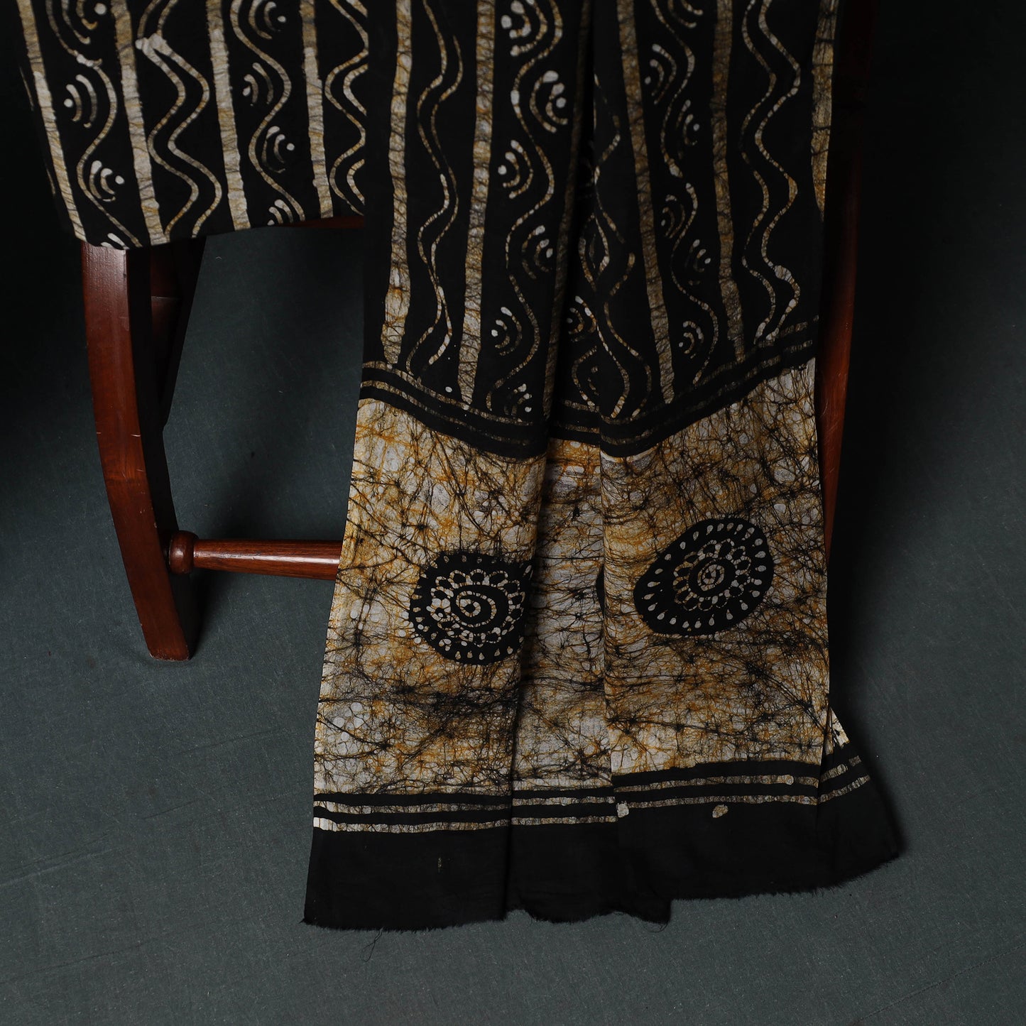 Kutch Hand Block Batik Print Cotton 3pc Unstitched Dress Material Suit Set 15