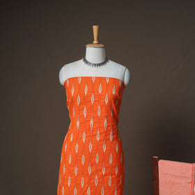 Pochampally Ikat Woven Cotton Unstitched Dress Material: Kurta, Bottom & Dupatta 17