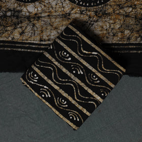 Kutch Hand Block Batik Print Cotton 3pc Unstitched Dress Material Suit Set 15