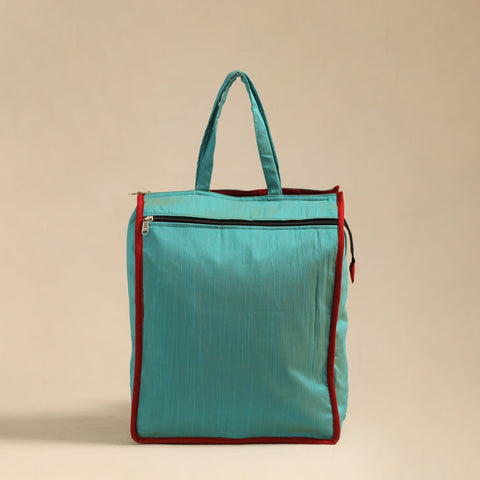 Blue - Handcrafted Cotton Shopping Hand Bag 12