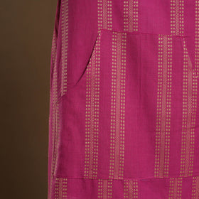 Pink - Jacquard Weave Cotton Apron with Pocket 11