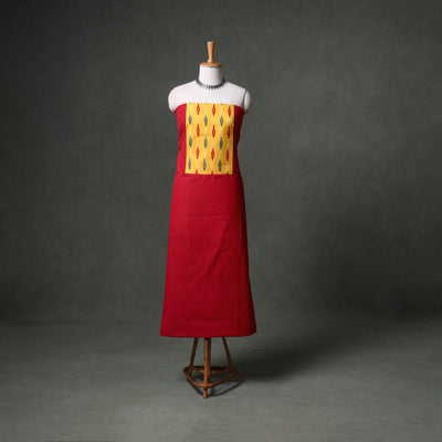 Patchwork Mangalagiri Handloom Cotton Unstitched Kurta Material (2.5m) 50