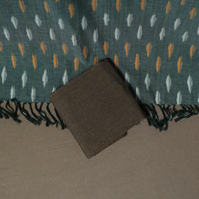 Pochampally Ikat Woven Cotton Unstitched Dress Material: Kurta, Bottom & Dupatta 18