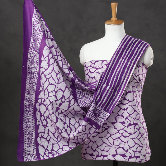 3pc Kutch Batik Printed Cotton Suit Material Set 24