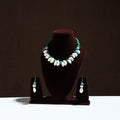 White - handcrafted shell & thread work necklace set 13