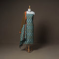 Pochampally Ikat Woven Cotton Unstitched Dress Material: Kurta, Bottom & Dupatta 18