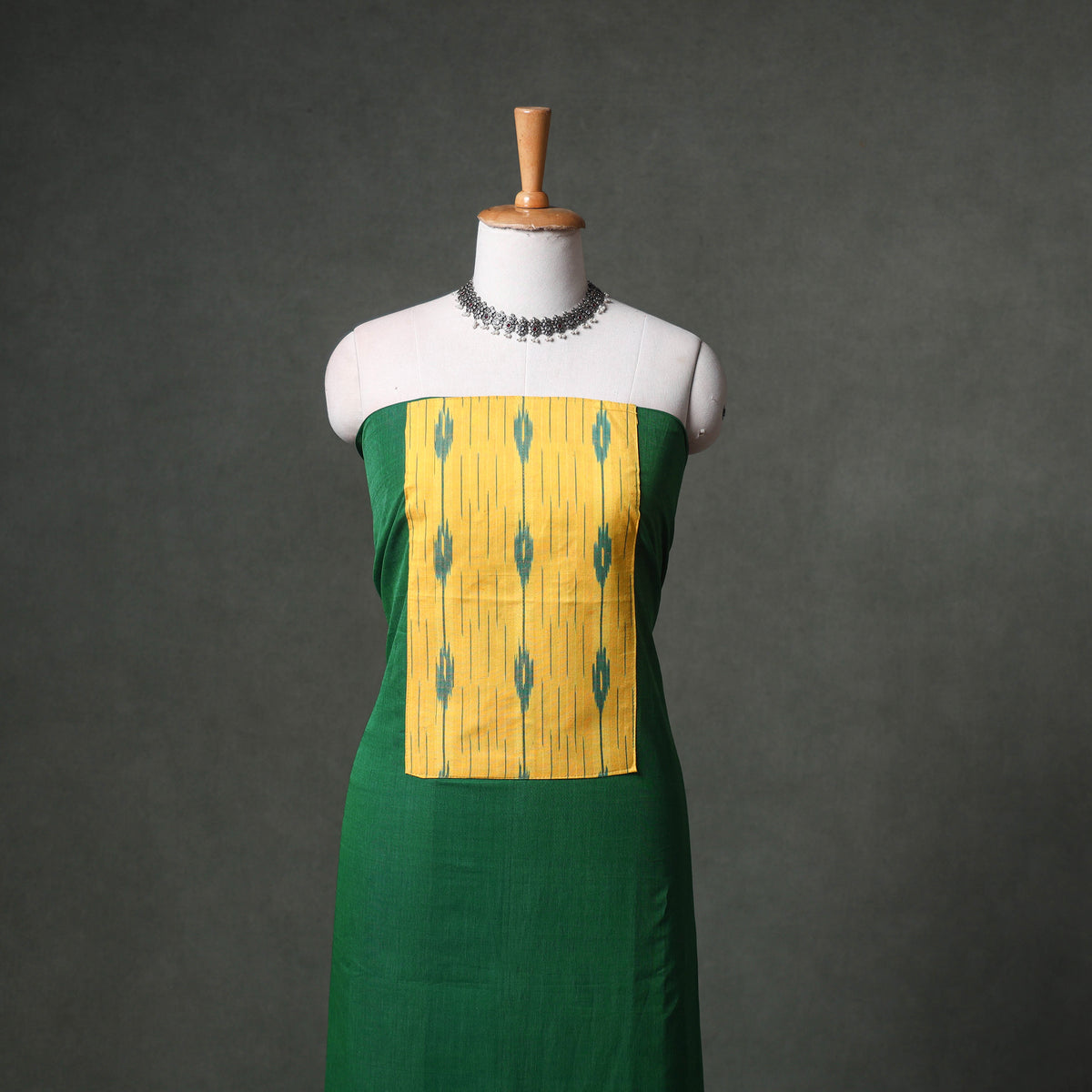 Patchwork Mangalagiri Handloom Cotton Unstitched Kurta Material (2.5m) 51