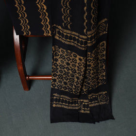 Kutch Hand Block Batik Print Cotton 3pc Unstitched Dress Material Suit Set 17
