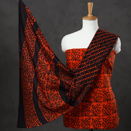 3pc Kutch Batik Printed Cotton Suit Material Set 28