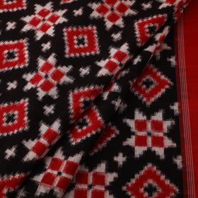 Black - Telia Rumal Pure Handwoven Cotton Pochampally Double Ikat Fabric 01