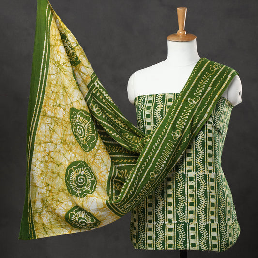 3pc Kutch Batik Printed Cotton Suit Material Set 30