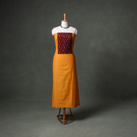 Patchwork Mangalagiri Handloom Cotton Unstitched Kurta Material (2.5m) 55