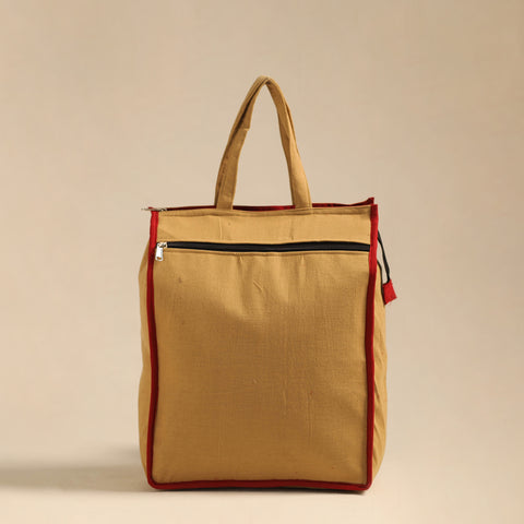 Yellow Handcrafted Cotton Shopping Hand Bag